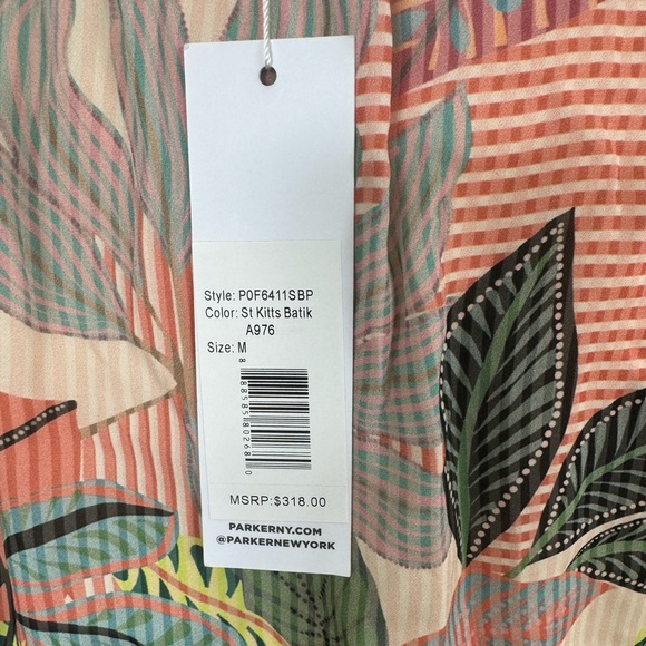 NWT Parker NY Tropical Silk dress, size Medium, $318 - Picture 9 of 12